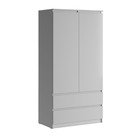 Шкаф двухстворчатый для одежды «Челси», с ящиками, 902×514×1796 мм, цвет белый глянец/белый - Фото 1