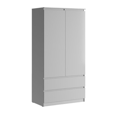 Шкаф двухстворчатый для одежды «Челси», с ящиками, 902×514×1796 мм, цвет белый глянец/белый