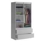 Шкаф двухстворчатый для одежды «Челси», с ящиками, 902×514×1796 мм, цвет белый глянец/белый - Фото 3