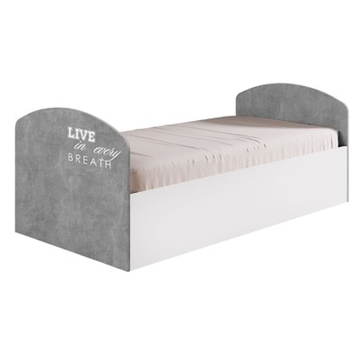 Кровать детская «Юниор 2», 840×2030×650 мм, цвет белый/бетон светлый