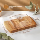 Маслёнка-сырница с крышкой Adelica, 19,5×11×5 см, берёза - Фото 2