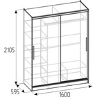 Шкаф - купе Strike, 1600×595×2105 мм, цвет дуб табачный craft - Фото 3