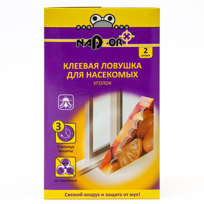 Клеевая ловушка Nadzor, от мух, уголок, 2 шт. - Фото 1