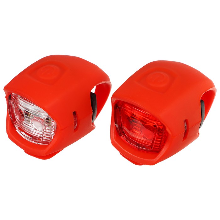 Комплект велосипедных фонарей JY-3204F+JY-3204T, цвет красный