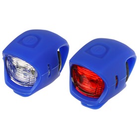 Комплект велосипедных фонарей JY-3204F+JY-3204T, цвет синий