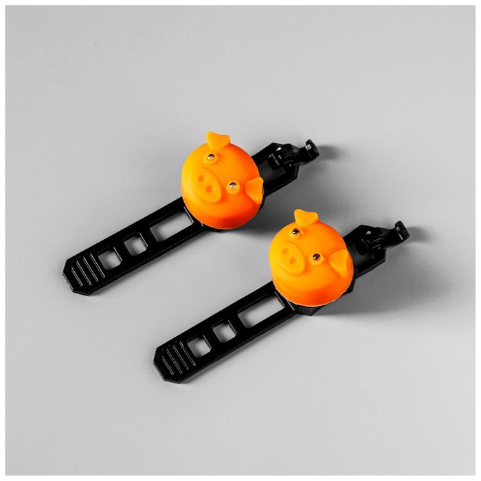 Комплект велосипедных фонарей JY-339P, передний и задний, цвет оранжевый - фото 1927857289