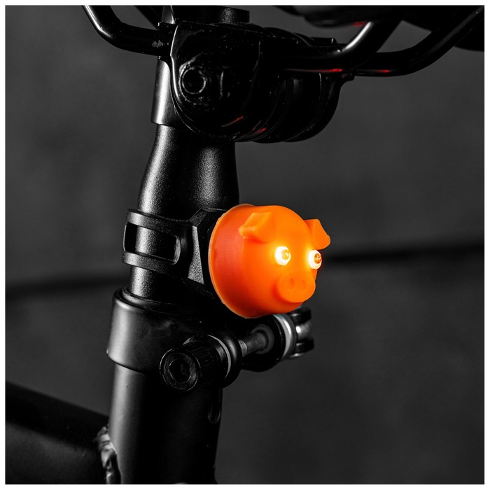 Комплект велосипедных фонарей JY-339P, передний и задний, цвет оранжевый - фото 1927857292