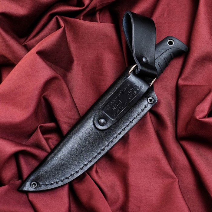 Нож кавказский, туристический "Норд" с чехлом, сталь - AUS-8, рукоять - эластрон, 10.5 см - фото 1905951264