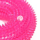 Игрушка светящаяся для собак "Жевательное кольцо", TPR, 12 см,  розовая - фото 7257702