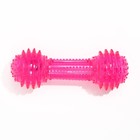 Игрушка светящаяся для собак "Круглая кость", TPR, 15 см, розовая - Фото 2