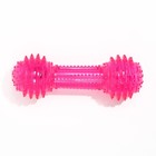 Игрушка светящаяся для собак "Круглая кость", TPR, 15 см, розовая - фото 7257706