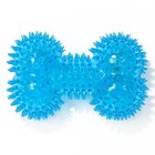 Игрушка для собак "Светящаяся кость", TPR, 10,5 см, голубая - фото 7257709
