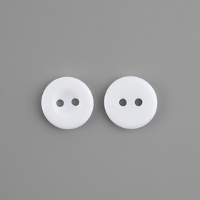 Набор пуговиц, 2 прокола, d = 12 мм, 10 шт, в блистере, цвет белый