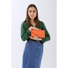 Сумка-клатч на клапане, цвет оранжевый - фото 21527014