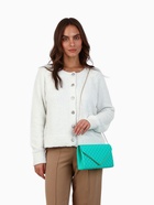 Сумка-клатч женская на магните, на длинной цепочке, со стёжкой, зелёная - Фото 2