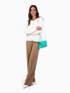 Сумка-клатч женская на магните, на длинной цепочке, со стёжкой, зелёная - Фото 5