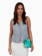 Сумка-клатч женская на магните, на длинной цепочке, со стёжкой, зелёная - Фото 6