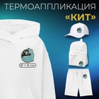 Термоаппликация «Кит», d = 8 см, чёрный/бирюзовый - фото 9637867