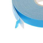 Клейкая лента TORSO, двусторонняя,  вспененная, синий защитный слой, 12 мм x 5 м - фото 7041897