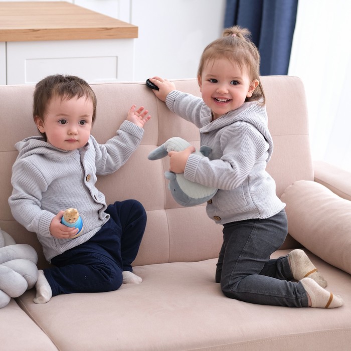 Джемпер вязаный Крошка Я Trendy, рост 74-80 см, серый - Фото 1