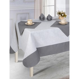 Скатерть Linen grey combi, размер 180х220 см