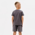 Комплект для мальчика (рубашка, шорты) MINAKU: Cotton Collection, серый, рост 128 см - Фото 5