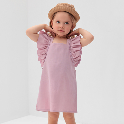 Платье для девочки MINAKU: Cotton Collection, розовое, рост 110 см