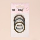Ленты клеевые для декора «YOU GLOW», с блёстками, 3 шт, 3 мм, 18 м, цвет серебристый/золотистый/бронзовый - Фото 3