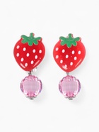 Серьги клипсы детские Выбражулька «Витаминки», клубника с бусиной, красные - Фото 1