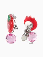 Серьги клипсы детские Выбражулька «Витаминки», клубника с бусиной, красные - Фото 3