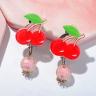 Серьги клипсы детские Выбражулька «Витаминки», вишня с бусиной, цветные - Фото 1