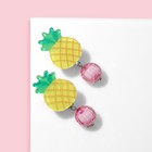 Серьги-клипсы детские Выбражулька «Витаминки», ананас с бусиной, желто-розовые - Фото 2