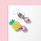 Серьги-клипсы детские Выбражулька «Витаминки», ананас с бусиной, желто-розовые - Фото 3