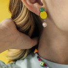 Серьги-клипсы детские Выбражулька «Витаминки», ананас с бусиной, желто-розовые - Фото 5