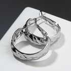 Серьги-кольца «Геометрия» мятые полосы, цвет серебро, d=2,5 - фото 7782121