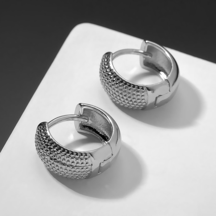 Серьги-кольца «Эстетика» точки, цвет серебро, d=1,6 - Фото 1