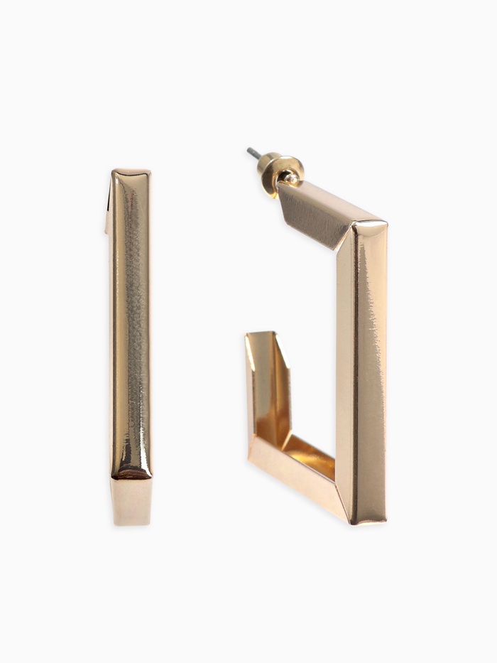 Серьги металл «Геометрия», обливион, крупные, цвет золото