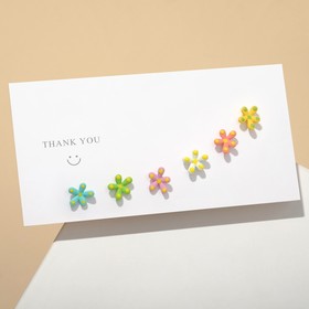 Пусеты набор 3 пары «Цветочки» мультики, цветные 7098674