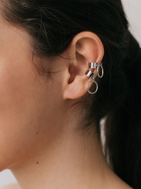 Серьги каффы «Кольца», 2 шт., цвет серебро  (артикул 7115501)  большой выбор товаров оптом и в розницу по низким ценам с доставкой