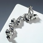 Серьга «Кафф» розочки со стразами, цвет белый в серебре - фото 22539462