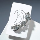 Серьга «Кафф» розочки со стразами, цвет белый в серебре - фото 22539463