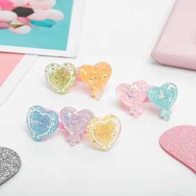 Кольцо детское "Выбражулька" сердечки-конфетки, форма МИКС, цвет МИКС, безразмерное