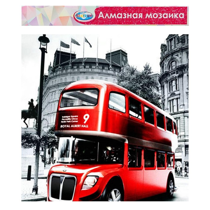 Алмазная мозаика без подрамника, частичное заполнение «Автобус в Лондоне» 40 × 50 см + наклейка - Фото 1