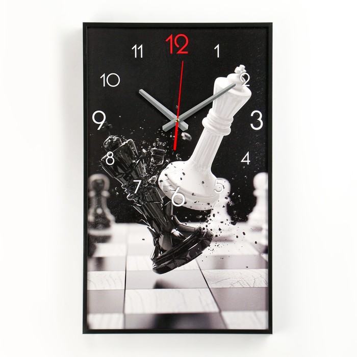 Часы-картина настенные, интерьерные &quot;Шахматы&quot;, плавный ход, 57 х 35 х 4 см