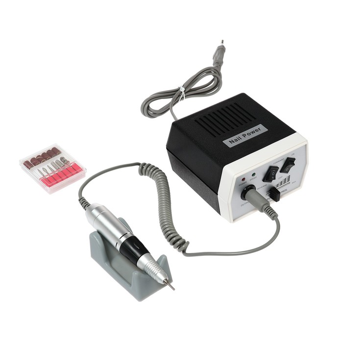 УЦЕНКА Аппарат для маникюра Luazon LMH-03, 35 Вт, 6 насадок, до 30000 об/мин, бело-чёрная - Фото 1