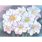Алмазная мозаика на подрамнике с полным заполнением «Белые цветы», 20х30 см - фото 9639559