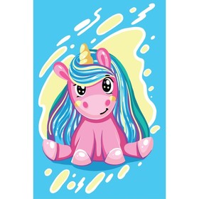 Алмазная мозаика на подрамнике с полным заполнением «Милый единорожка», 20х30 см