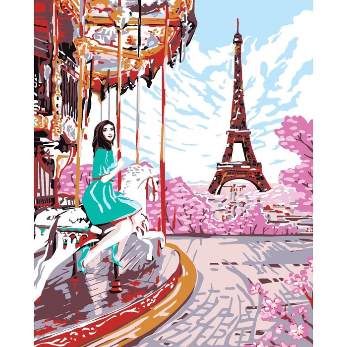 Алмазная мозаика на подрамнике с полным заполнением «Девушка в Париже», 20х30 см - Фото 1