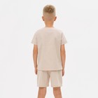 Комплект для мальчика (рубашка, шорты) MINAKU: Cotton Collection, бежевый, рост 146 см - Фото 3