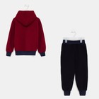 Костюм спортивный детский, цвет бордовый/темно-синий, рост 86 см - фото 49180486